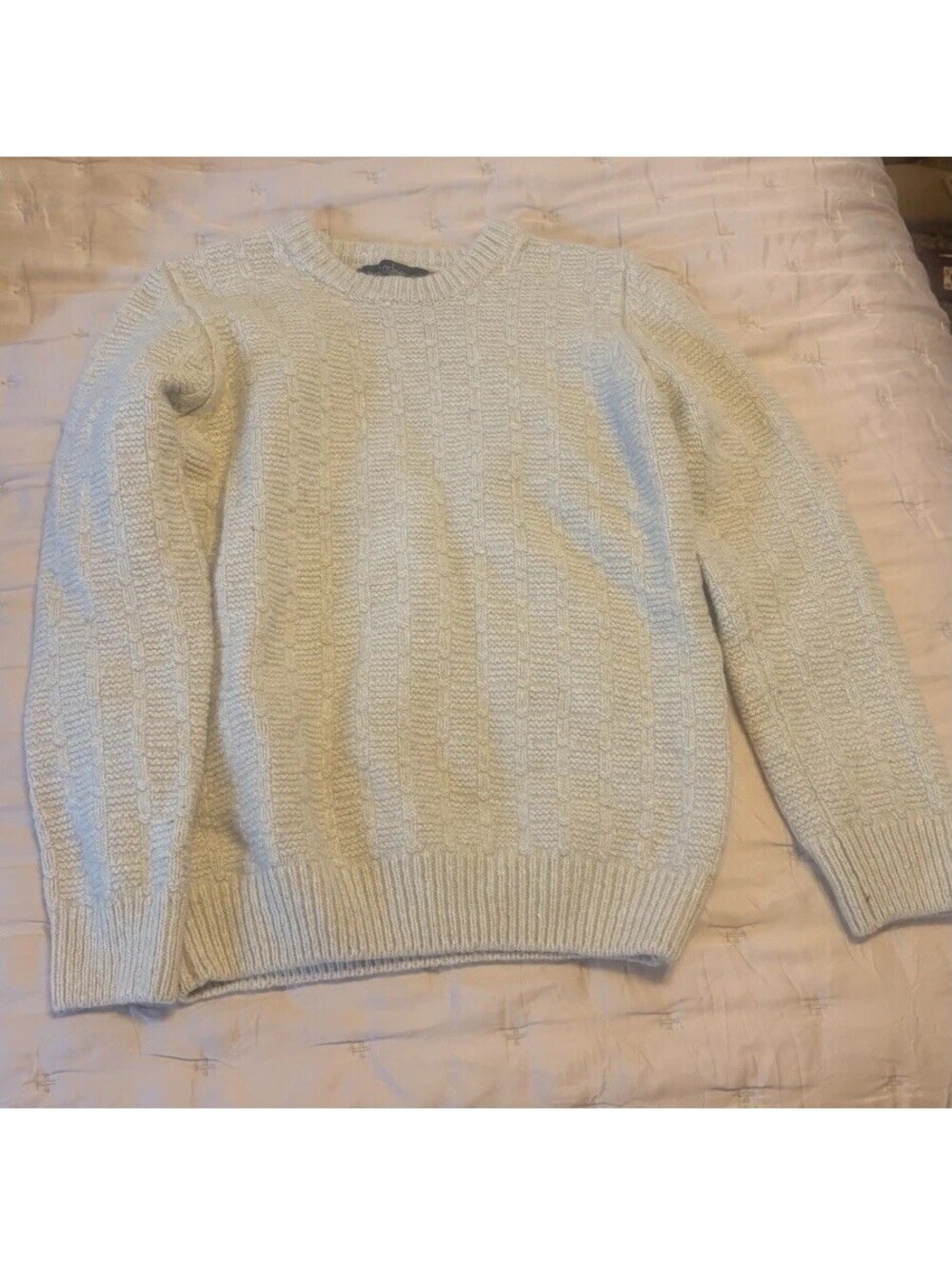 Irelandseye Irish Knit Sweater Women’s M Cream Aran Fisherman Made in Dublin